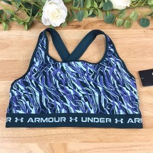 Under Armour Women's Printed Cross-Back Medium Impact Sports Bra